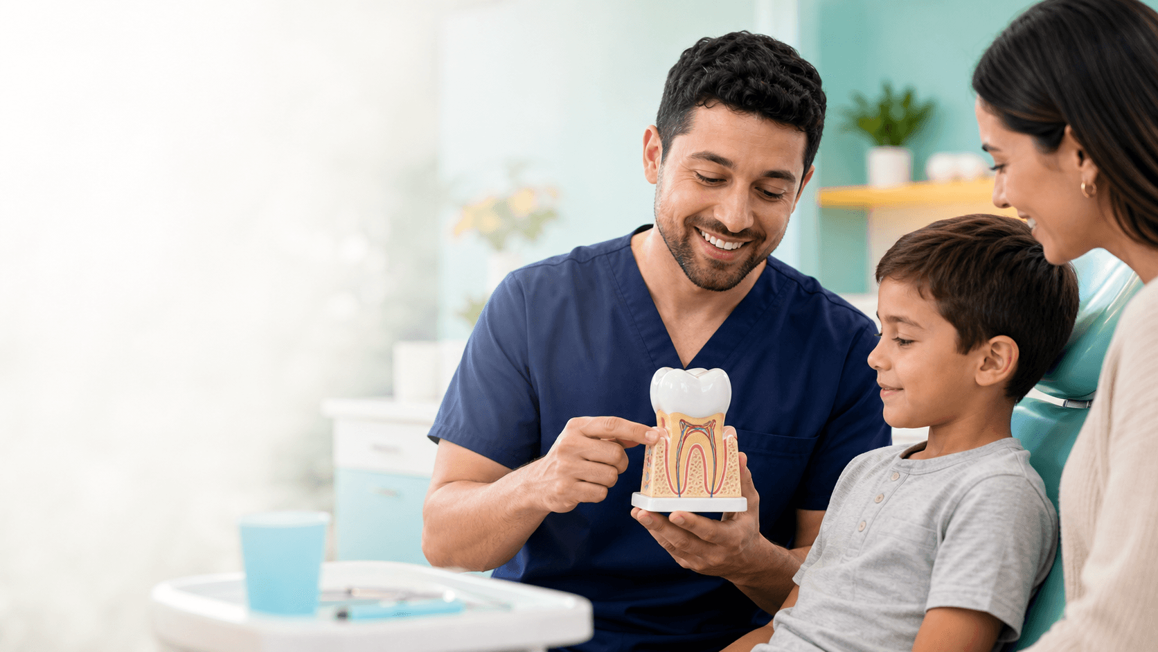 Pediatric dental crown consultation at Kidzy Dental