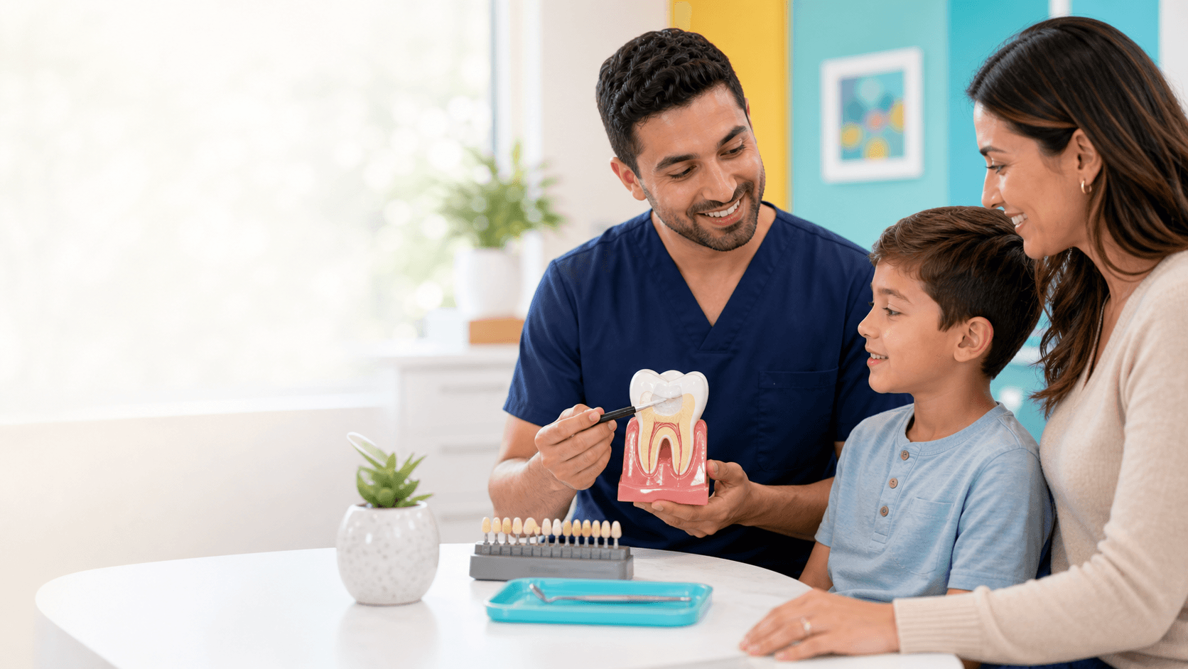 Tooth-colored filling consultation for children at Kidzy Dental