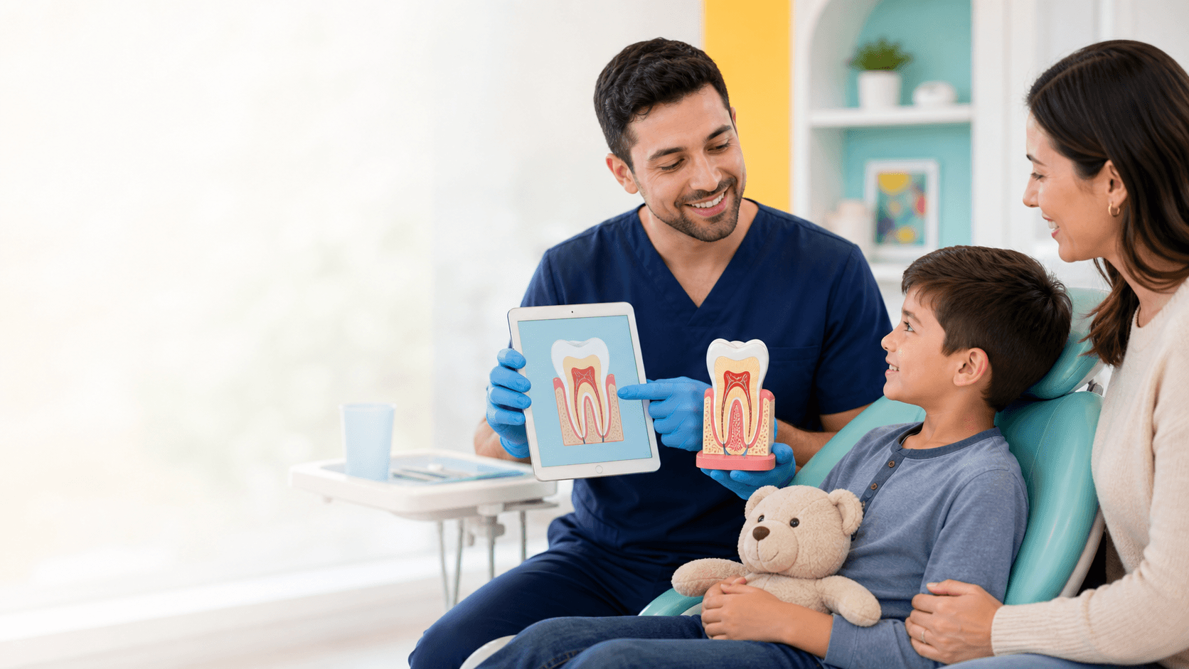 Pediatric tooth pain and pulp therapy consultation at Kidzy Dental